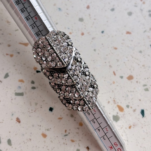 Gothic Victorian Heart Crystal Knuckle Finger‎ Ring - Picture 7 of 9